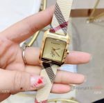 Copy Burberry 25mm women Watches Gold Case Black Leather Band (2)_th.jpg